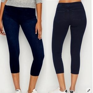 NEW Spanx Black Jean ish Cropped Skinny Leggings Small Shaping Soft Stretch